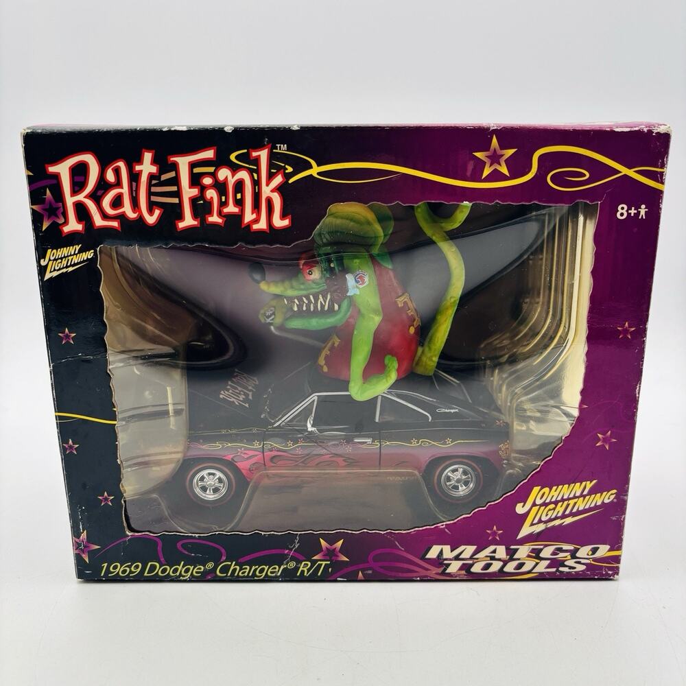 NIB MATCO TOOLS JOHNNY LIGHTNING RAT FINK 1969 Dodge Charger R/T SCALE DIE CAST